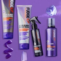 Fudge Clean Blonde Violet Tri-Blo -Soins Capillaires fudge clean blonde violet tri blo spray anti jaunissement pour cheveux blonds et meches 1