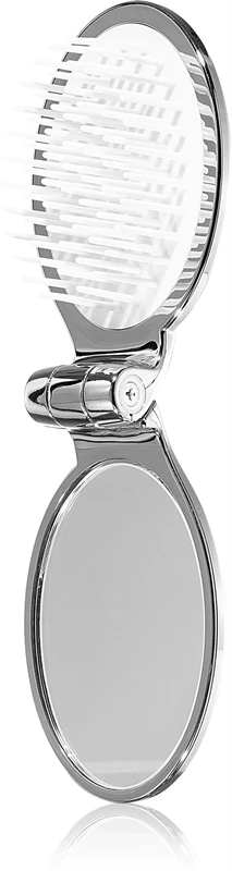 Janeke Chromium Line Folding Hair-Brush With Mirror